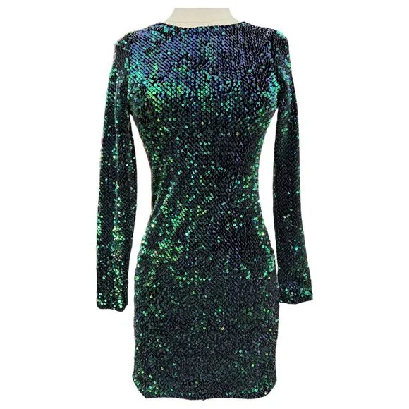 mesh and sequin dress Virtuoso Mesh Sequin Bodycon Maxi Dress